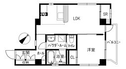 BARCINO2 1LDKの間取図画像