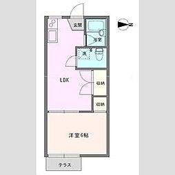 多摩ハイツ 1DKの間取図画像