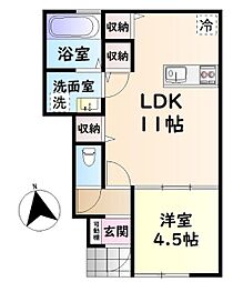 プチメゾン有井 1LDKの間取図画像