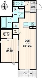 THE OASIS 1LDKの間取図画像