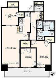リヴァリエA棟 2SLDKの間取図画像