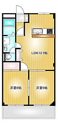 プレッソアールツー 2LDKの間取図画像