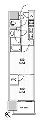 WORVE横浜伊勢佐木町 2Kの間取図画像
