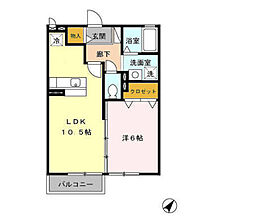 カモミール 1LDKの間取図画像