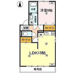 ファミールパレスB 2DKの間取図画像