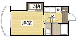 呉セントラルタワー 1Kの間取図画像