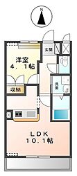 メルヴェーユ 1LDKの間取図画像