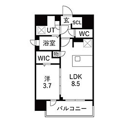 ファステート大阪グラッシュ 1LDKの間取図画像
