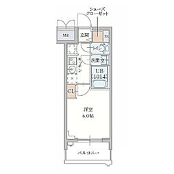 ファステート大阪グラッシュ 1Kの間取図画像