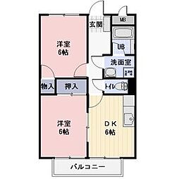 サープラスT 2DKの間取図画像