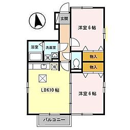 ブランシェコートC 2LDKの間取図画像