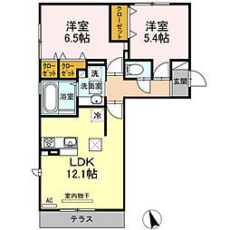 セキュレア須屋A棟 2LDKの間取図画像