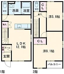 すまいる46 2LDKの間取図画像