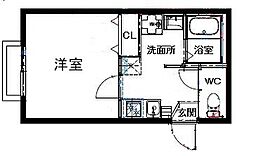 春日部市粕壁東3丁目アパート 1Kの間取図画像