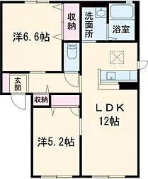 キャニオンナカタ 2LDKの間取図画像