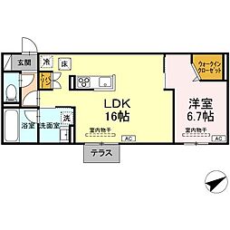 TORISIA大慈寺町 A 1LDKの間取図画像