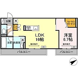 TORISIA大慈寺町 A 1LDKの間取図画像