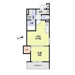 フォレストクリエオーレ宮前町壱番館 1LDKの間取図画像