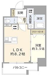 ディアレイシャス湊川公園 1LDKの間取図画像