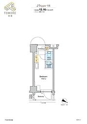 TOMORE田端 ワンルームの間取図画像