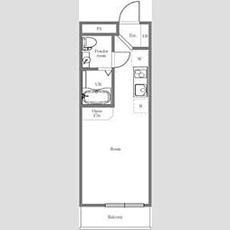 レッツビュー仲御徒町 ワンルームの間取図画像