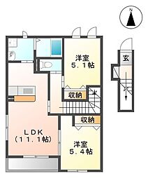 アースガーデン2 2LDKの間取図画像