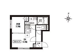 レピュア菊川駅前レジデンス 1DKの間取図画像
