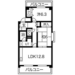 フレグランス春日井 2LDKの間取図画像