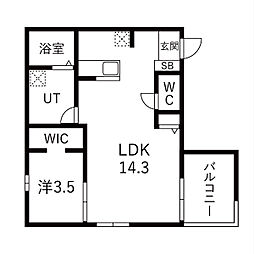 Toyoda Fika 1LDKの間取図画像