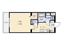 エルモッソ 1Kの間取図画像