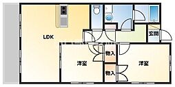 ビューシティー2000 2LDKの間取図画像