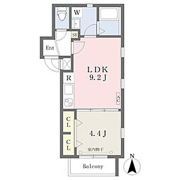 シェリム黒川サウス 1LDKの間取図画像