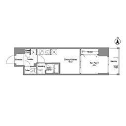 Daffitto錦糸町 1DKの間取図画像