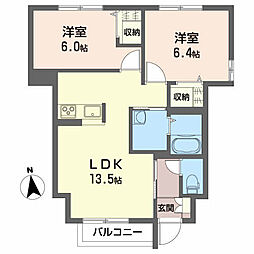 マルモーレアイ 2LDKの間取図画像
