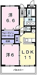 サニーガーデン2 2LDKの間取図画像