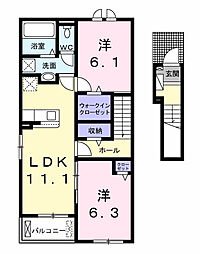 カーサ ヴィオーラ II 2LDKの間取図画像
