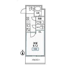 THE PALMS MUSE 新江古田(ザパームスミューズシ 1Kの間取図画像