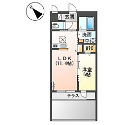 グランデ嘉右衛門 1LDKの間取図画像