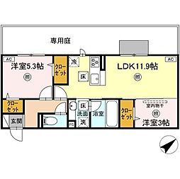 M・K・K 高峰町 2LDKの間取図画像