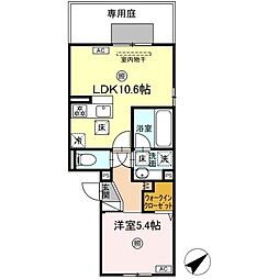 M・K・K 高峰町 1LDKの間取図画像