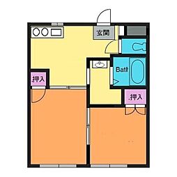 みどりハイツ 2DKの間取図画像