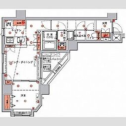 ハーモニーレジデンス東京イーストコア#005 1LDKの間取図画像