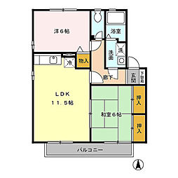 フィオーレA 2LDKの間取図画像