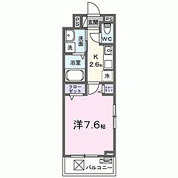 ウィンロードII 1Kの間取図画像