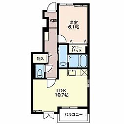 ブリーズメゾン 1LDKの間取図画像