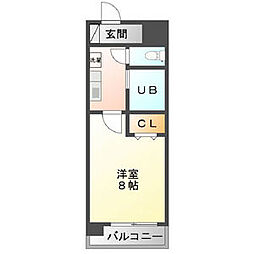 ハイツ丸の内 1Kの間取図画像
