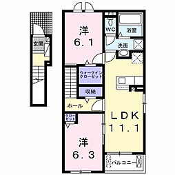 ルパルク I 2LDKの間取図画像