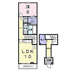 ア コート デ パルク 1LDKの間取図画像