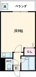 アップルハウス ワンルームの間取図画像