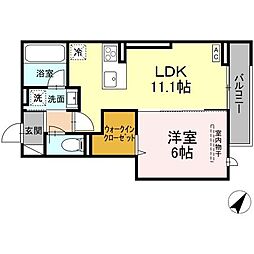 TORISIA向中野2丁目 1LDKの間取図画像